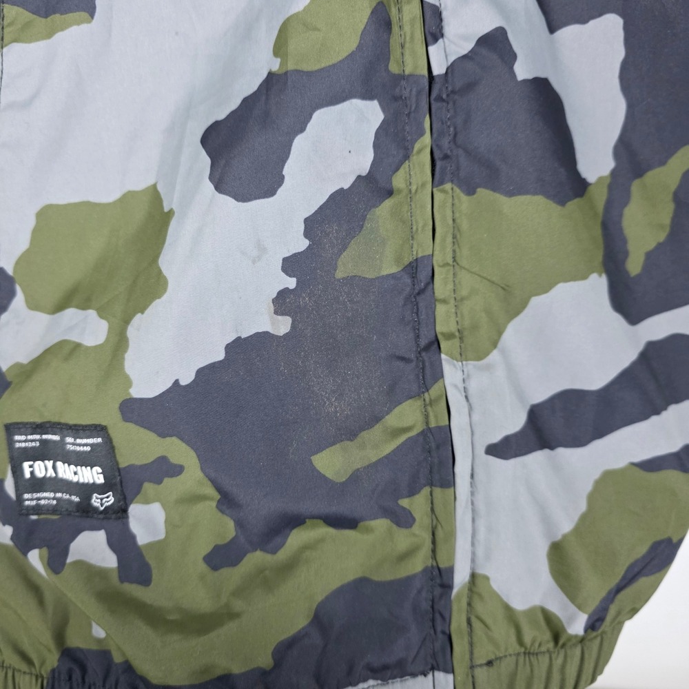 FOX Racing Camo Windbreaker Jacket Mens Hooded Lightweight Full Zip Casual - Picture 5 of 11